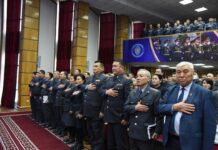 Гербдин кабыл алынгандыгына 29 жыл толду: ИИМде салтанаттуу иш-чара өттү