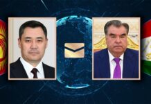 Жапаров и Рахмон обменялись поздравлениями по случаю 30-летия установления дипотношений