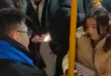 Сүйгөн кызынын колун троллейбуста сураган жигит талкууда