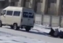 Бишкекте балдарды чанага отургузуп, сүйрөгөн айдоочу 7 миң 500 сом айыпка жыгылды