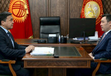 Садыр Жапаров Билим берүү министринин м.а. Каныбек Иманалиевди кабыл алды