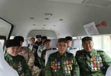 Кадамжайда милиция кызматкерлери Афганистандагы согуштун ардагерлерине жагымдуу маанай тартуулашты