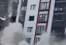 ВИДЕО: Жуткие кадры обрушения многоэтажек в Турции после землетрясения