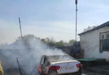 Ошто жеңил унаа өрттөнүп кетти