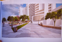 Даараткана, гүл сатуучу павильондор, бир дизайндагы гезит күркөлөрү, отургучтар Бишкектин борборунан орун алат