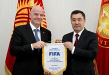 Жапаров ФИФАнын президенти Жанни Инфантинону кабыл алды