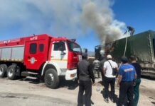 Жүк ташуучу унаа өрттөндү