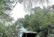 Таштанды ташыган унаа өрттөнүп кетти