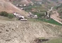 В Алайском районе оползень движется на жилые дома — видео