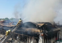 Крупный пожар в Оше: площадь возгорания составила 1,7 тыс. квадратов