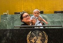 Аида Касымалиева БУУнун трибунасынан өзүнүн кызын көрсөткөнү сынга алынды