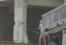 Бишкекчан напугало видео, как мужчина разрушает колонну строящегося дома