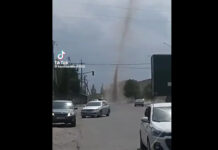 В Беловодском сняли на видео смерч