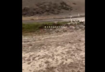 Боомское ущелье затопили селевые потоки — видео