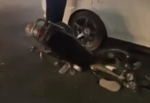 В Бишкеке столкнулись мотоцикл и легковушка — видео