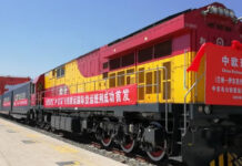 «Кытай-Кыргызстан-Өзбекстан» транспорттук коридору боюнча жүк поезди ишке кирди