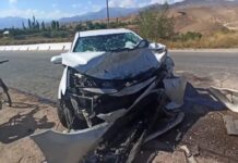 В Токтогульском районе лоб в лоб столкнулись две легковушки — видео