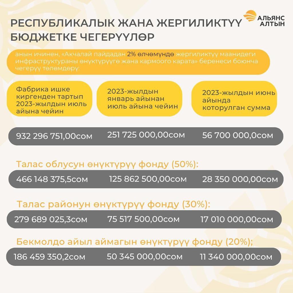 efc48ad5 6822 4311 a579 e426c288dcbb Альянс Алтын Кыргызстандын бюджетине 12,2 млрд сом салык төлөдү