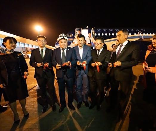 img 1449 В аэропорту «Манас» торжественно встретили первый регулярный рейс из Баку  