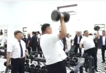 Ташиев менен Жапаров спорт залда машыкты