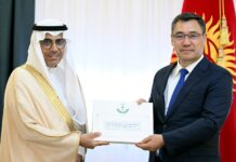 Садыр Жапаров Сауд Араб Падышалыгынын Кыргызстандагы элчисин кабыл алды