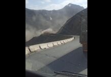 Оползень заблокировал дорогу Ош – Сары-Таш – Иркештам