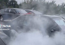 В Иссык-Ате участники свадебного кортежа устроили дрифт. Их оштрафовали