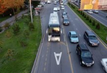 Мэрия Бишкека разрешит вечером и ночью ездить всем водителям по автобусной (желтой) полосе на Южной магистрали — с 20:00 до 07:00