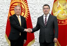 Президент Садыр Жапаров принял Секретаря Партийного комитета Коммунистической партии провинции Шаньдун (КНР) Линь У.