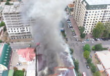 В Оше сгорел ресторан — видео