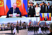 Путин менен Жапаров тогуз кыргыз-орус мектебинин курулушуна старт берди