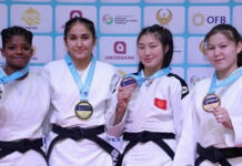 Молодежная сборная Кыргызстана по дзюдо завоевала 6 медалей на чемпионате Азии