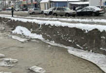 Река Ала-Арча в юго-западной части Бишкека вышла из берегов