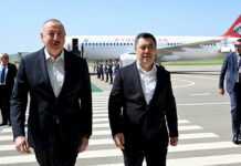 Садыр Жапаров в рамках государственного визита в Азербайджан прибыл в город Физули