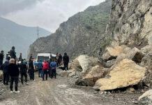 На автодороге Бишкек-Ош произошел камнепад