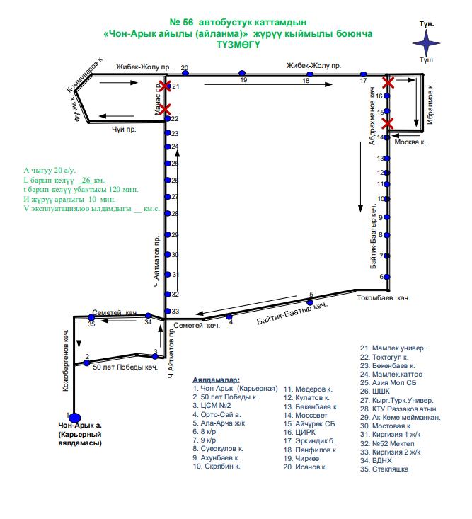 Bez nazvaniya 4 В Бишкеке частично изменены схемы движения автобусных маршрутов №23 и №56