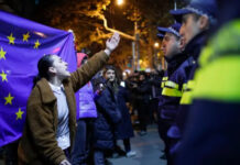 В Грузии начались протесты против отказа от переговоров о вступлении в Евросоюз