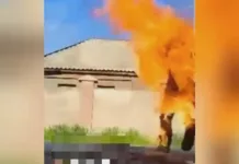 В Бишкеке мужчина облился бензином и поджег себя в прямом эфире