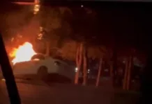 В Бишкеке взорвалось авто, в салоне находился водитель