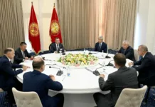 Садыр Жапаров ЖККУга мүчө-мамлекеттердин Коопсуздук кеңештеринин катчыларын кабыл алды