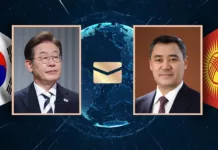 Садыр Жапаров Ли Чжэ Мёнду Кореянын президенти болуп шайланышы менен куттуктады