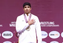 Кыргызстанец Хасан Гасанов стал чемпионом Азии по греко-римской борьбе.