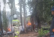 «Альянс Алтын» өрткө каршы кызматынын өрт өчүрүүчүлөрү Сасык-Булак айылында чыккан өрттү тез арада өчүрүштү