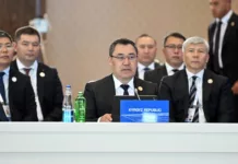 Садыр Жапаров выступил на 17-ом саммите ОЭС в Ханкенди