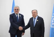 Адылбек Касымалиев Түркмөнстанда БУУнун башкы катчысы Антониу Гутерриш менен жолугушту