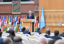 Адылбек Касымалиев Түркмөнстанда БУУнун конференциясында сөз сүйлөдү