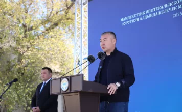 Талас шаарынын тарыхында биринчи жолу 9 кабаттуу “Хан Теңири” турак жай комплексинин курулушу башталды