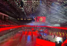 Малая арена в Бишкеке будет называться «Жаштык» («Молодость»), объявил Садыр Жапаров на церемонии открытия