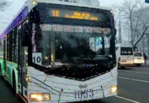 В новогоднюю ночь общественный транспорт в Бишкеке будет работать до 3 часов ночи