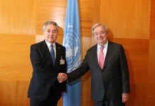 Жээнбек Кулубаев встретился с генсеком ООН Антониу Гутерришем